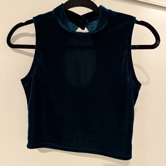 Velvet cropped mock neck top size S - Picture 1 of 2